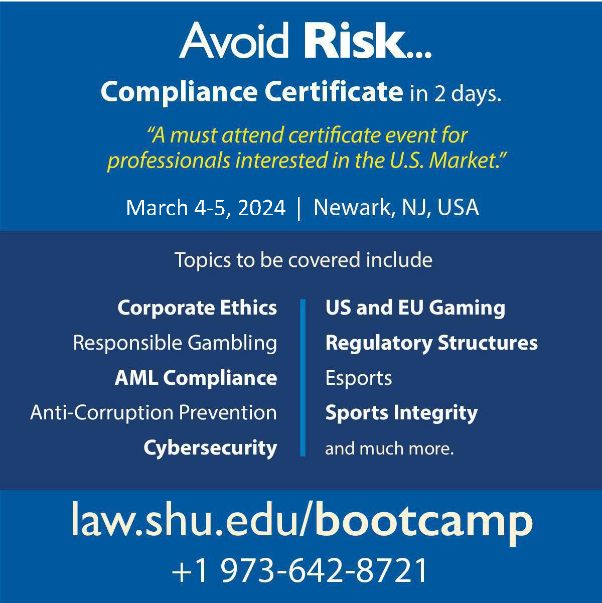 Avoid Risk - Compliance Certificate in 3 days