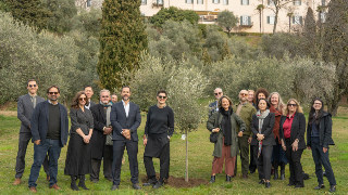 group of people posing in nature