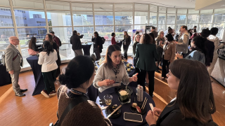 People mingling at a reception