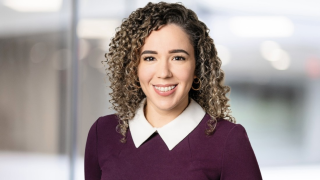 Curly hair woman smiling