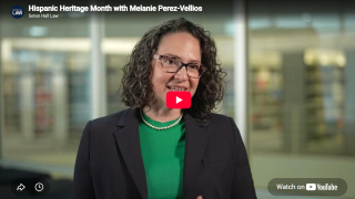 woman with YouTube play mark