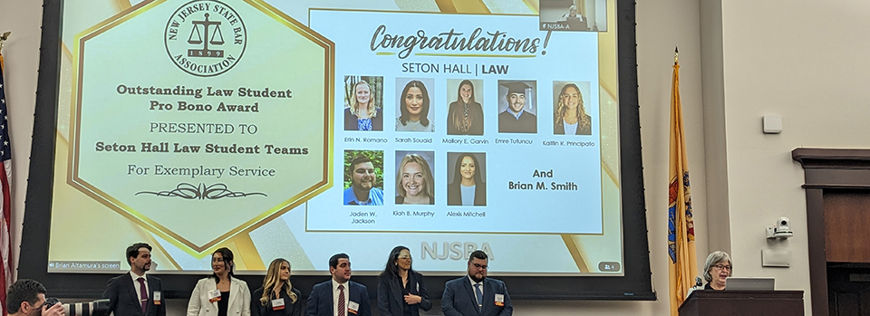 Seton Hall Law Students Receive Bar Award for Pro Bono Service
