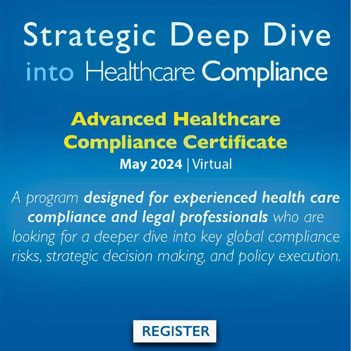 Register for a Deep Dive into Healthcare Compliance in just 3 days!