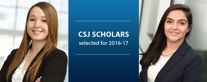 CSJ Scholars, Ghatul Abdul and Ashley Hahn (2016-17)