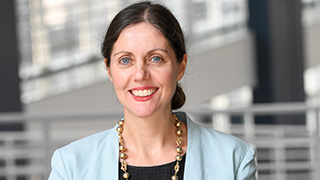 white woman smiling