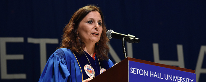 Intermin President Katia Passerini at Seton Hall Law Commencement 2024