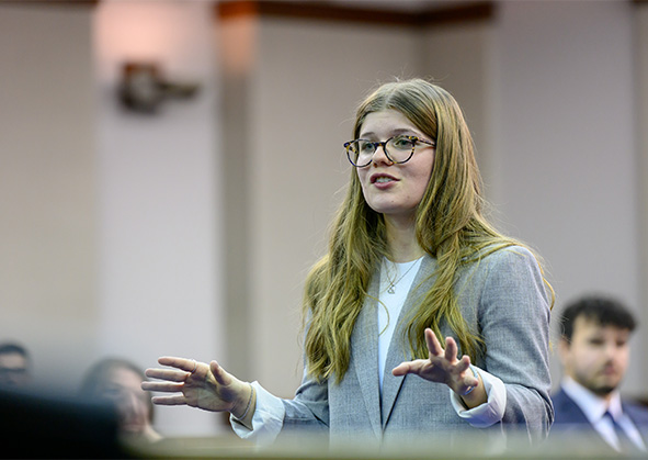 Student in mock trial