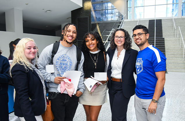 LEO students with professor