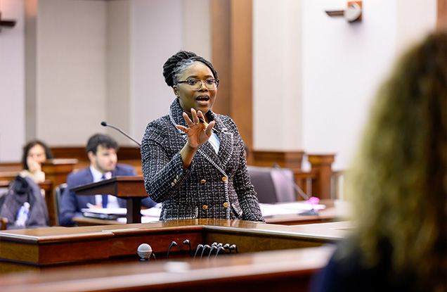student in mock trial