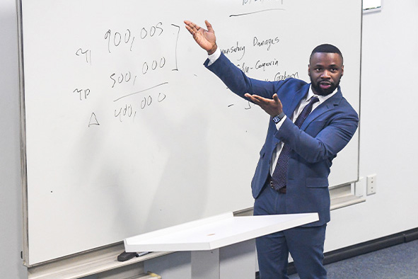 Professor in class