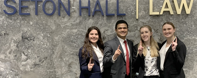 Moot Court Winners (March 5, 2022) - Bryan Castro, ’22, Fiona Ambrosio, Cailin Harrington, ’23 and Kim Begley, ‘23