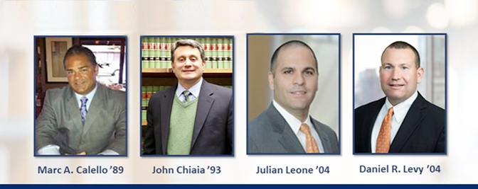 Alumni Council, Marc A. Calello, John Chiaia, Julian Leone, and Daniel R. Levy