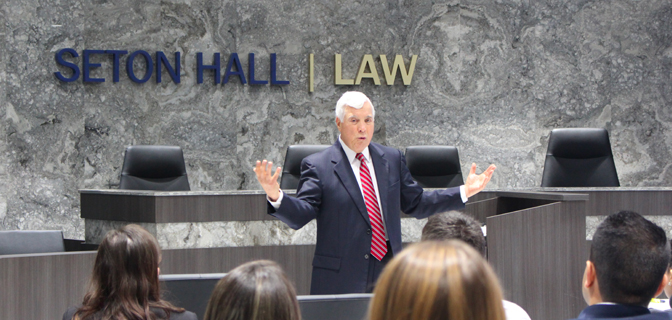 Denis McLaughlin Teaching in the Moot Court Room