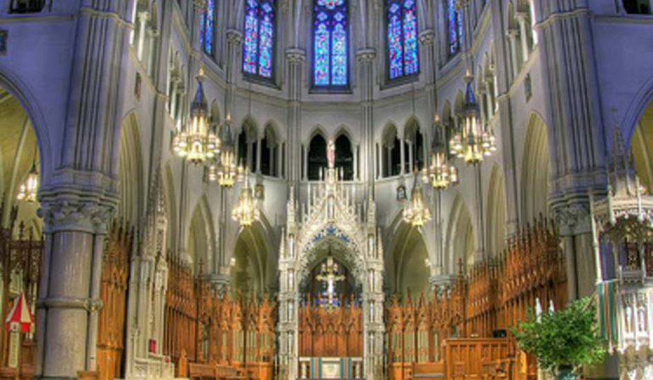 A photo of the altar at the Cathedral in Newark during the Red Mass.