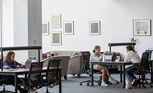 Rodino Center Reading Room Law students in the reading room at the Rodino Center